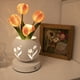 thumbnail image 3 of Lámpara de Escritorio con Luz de Noche de Tulipán y Flores Artificiales con Jarrón Recortado, Carga USB, 3 Colores, Atenuación Continua, Lámpara de Mesa, 3 of 5