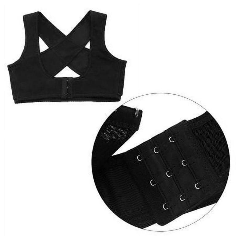 Back Support Vest Top Bra Posture Corrector for Women Push Up Chest Breast  Hunchback Relief Humpback Correction Belt (Color : Black, Size : X-Large) :  : Health & Personal Care