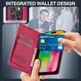 thumbnail image 5 of Allytechgroup Flip Wallet Case for iPhone 16 Pro with Credit Card Slot, PU Leather Slim Phone Case for Women Men with Stand Shockproof Protective Back Cover for Apple iPhone 16 Pro, Red, 5 of 6