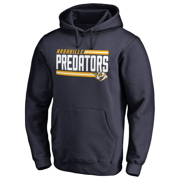 Men's Navy Nashville Predators Iconic Collection On Side Stripe Pullover Hoodie