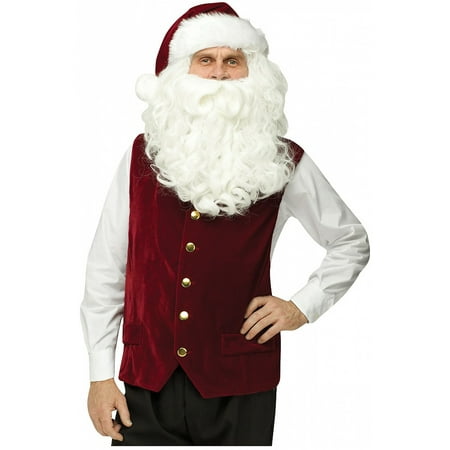 Velvet Santa Vest & Hat Adult Costume - Standard