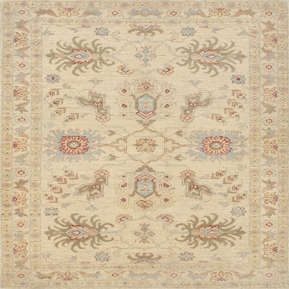 Ahgly Company Machine Washable Indoor Square Traditional Brown Area Rugs, 4' Square