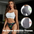 thumbnail image 4 of Thongs for Women - Geometric 1980s Styled No Show Seamless Womens Thongs Underwear, Breathable G String Thongs for Women, Ladies Stretch Low Rise Thong Bikini Panties Briefs, 4 of 5