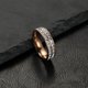 thumbnail image 1 of Anillo de pareja de acero de titanio con circonitas cuadradas estrelladas de una o dos filas de joyería de acero inoxidable para mujer, 1 of 6