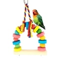 thumbnail image 1 of Flmtop Bird Parrot Bright Color Swing Wood Pet Play Toy Climbing Cage Hanging Decor Random Color, 1 of 6