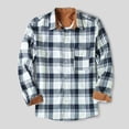 thumbnail image 3 of JSGEK Men's Plaid Padded Shirts Casual Long Sleeve Button Down Lapel Jackets Fashion Slim Fit Winter Warm Tops Blouse Black XL, 3 of 5