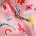 thumbnail image 4 of XBASW Kids Toddler Girls Raincoat Cartoon Print Zip Jacket Hooded Light Coats Spring Fall Windbreaker Outerwear for Girls 3-8Y, 4 of 8