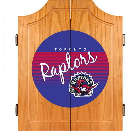 Toronto Raptors NBA Hardwood Classics Dart Cabinet Set with Darts and Board - Purple, Red, White