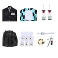 thumbnail image 3 of Forfamy Kamado Tanjiro Cosplay Tanjiro Kimono Costume Anime Outfit Men Women with Earring for Halloween, 3 of 6
