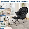 thumbnail image 4 of Sillón Acentuador con Otomano – Terciopelo – Asiento Tapizado – Patas Metálicas – Espacios Pequeños – Entrada, Dormitorio o Pasillo – Moderno, 4 of 8