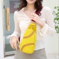 thumbnail image 3 of Hovilon Shoulder Bag Chest Bag，Leather Print Sling Bag for Women,American Baseball Rugby Sports Chest Bag,Men's Travel Crossbody Bag Sports Backpack, 3 of 3