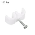thumbnail image 3 of Unique Bargains Cable Clips with Steel Nail, 100Pcs 8mm/0.31' Plastic Cable Wire Clips, Circle Ethernet Cable Clips, White, 3 of 6