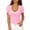 Pink, variant on ZUKMRJPC Women Short Sleeve Tops V Neck Color Block Knit Slim Fitted Basic Tee Shirt Summer Casual Clothes Tight Going Out Outfits