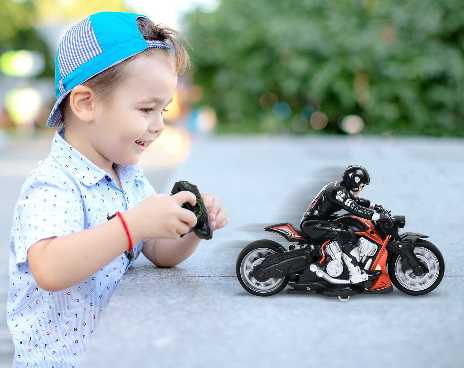 Click N Play Cross Country High Speed RC Remote Control Stunt Motorcycle with Riding Figure-Colors and Styles May Vary! 