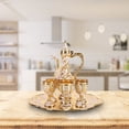 thumbnail image 4 of Juego De Té Turco, Tetera De aleación De Zinc De 7 Piezas Con Bandeja De 6 Tazas, Juego De Cafetería De Metal Vintage Para Adultos Decoración Del Hogar De Bodas, 4 of 7