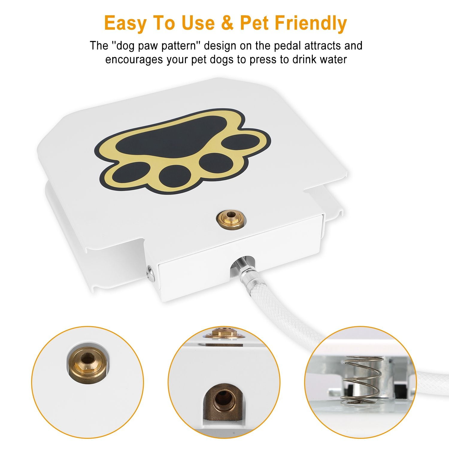 Outdoor Dog Water Fountain, Step-On Activated Pet Water Dispenser, Interactive Paw Pedal Sprinkler for Dogs, Automatic Fresh Water Feeder