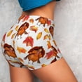 thumbnail image 4 of Rateoe Thanksgiving Turkey Leaves Printed Power Workout Shorts for Women Tummy Control Squat Proof Ribbed Thick Seamless Scrunch Active Short-Small, 4 of 8
