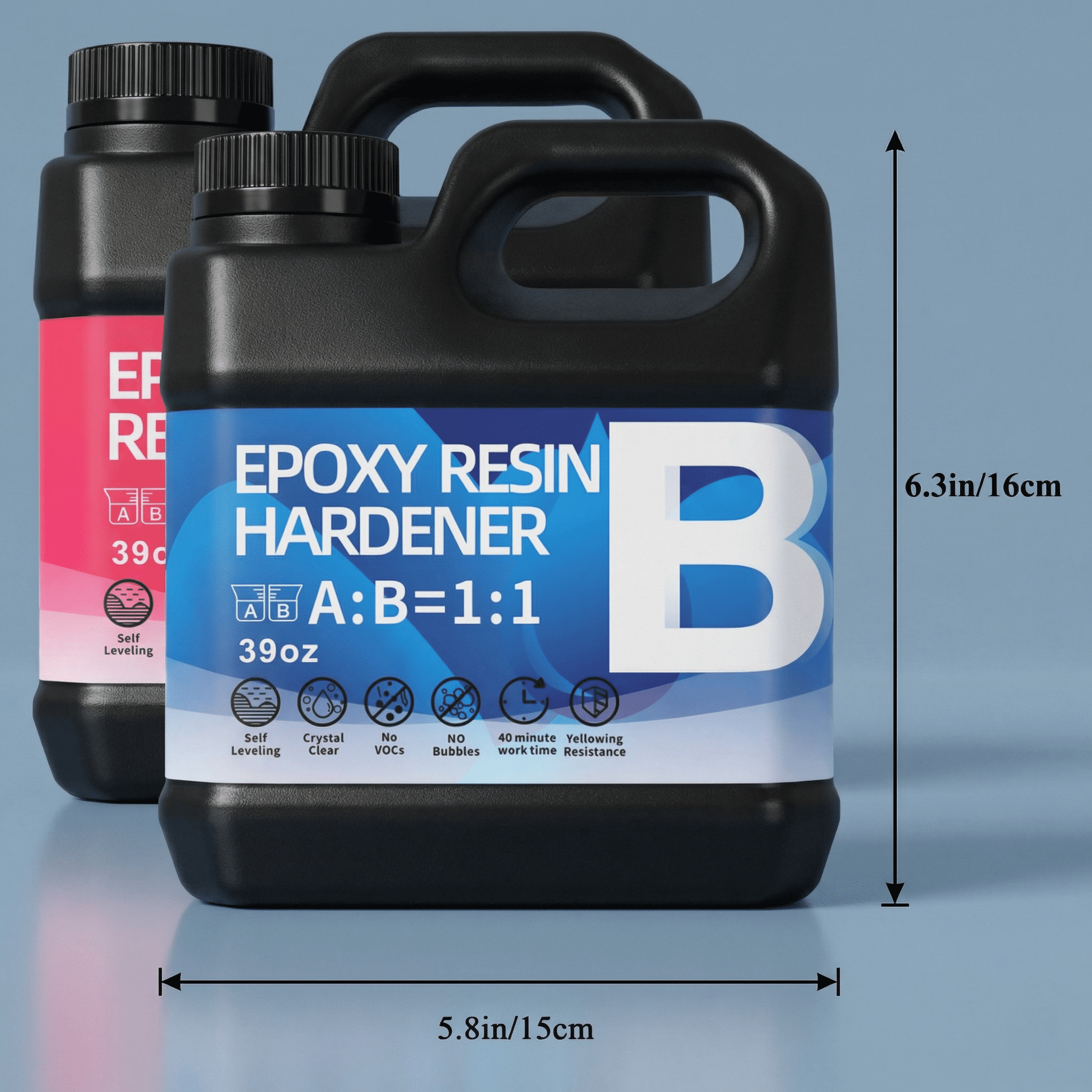 Epoxy Resin Kit 468oz - Crystal Clear Resin with Tools, 1:1 Mixing Ratio, Bubble Free & Anti-Yellowing - High Gloss Casting & Coating Resin for Jewelry, River Tables, Bar Top, Countertops & Wood