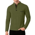 thumbnail image 2 of Fabrcox Long Sleeve Polo Shirt Men Turn Down Collar Button Down Henley T Shirts for Men Summer Running Sports Men's Golf Shirts with Pocket, 2 of 5