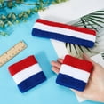thumbnail image 3 of 3Pcs Rainbow Striped Sports Headband Wristband Set Sports Competitions Sweatbands Breathable Terry Cloth Athletic Bands Wicking Sweat Absorbing Head Wrist Band, 3 of 9