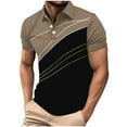 thumbnail image 1 of Camisetas de Manga Larga para Hombres Pullover Casual Impreso Botón Turndown Collar Blusa, Ligero Cuarto de Manga Superior, 1 of 7