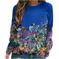 thumbnail image 1 of Moda mujer Casual O-cuello manga larga pulóver blusa Tie-dye sudadera de moda Fridja  fhghd843, 1 of 4