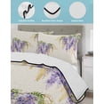 thumbnail image 4 of Quilts Twin Size Bedding Set, Purple Weeping Floral Lightweight Quilted Comforter, Spring Summer Pastoral Flowers Rustic Reversible Bedspread Coverlet with Pillow Covers for All Season, 68" x 86", 4 of 7