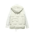 thumbnail image 3 of Gamivast Hooded Quilted Vest for Women Loose Sleeveless Zip up Padded Jackets Warm Winter Button Drawstring Hem Vest with Multiple Pockets Fall Fashion 2025 Outerwear, 3 of 3