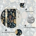 thumbnail image 4 of Retro Boho Black Floral Kitchen Curtains Rod Pocket Vintage Flower Aesthetic Bohemian Tropical Small Short Cafe Tier Abstract Curtains Window Treatment Drapes Decor(27.5W X 39L Inch 2 Panels), 4 of 6