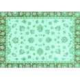 thumbnail image 1 of Ahgly Company Machine Washable Indoor Rectangle Oriental Turquoise Blue Traditional Area Rugs, 2' x 4', 1 of 4