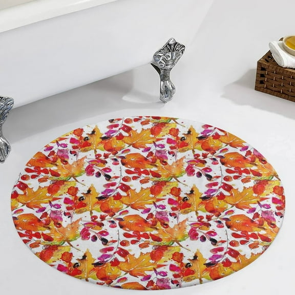 Fall Maple Leaf ! Round Carpet Circle Rug Outdoor Patio Area Rug Washable Large Area Rugs Hallway Room Decor Fitness Mats