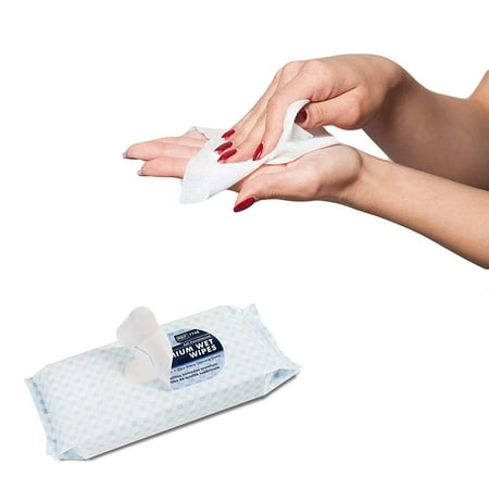 Dukal Wet Wipes. Pack of 48 Pre-moistened Wipes in soft pack. Personal towels with aloe and lanolin. Hypoallergenic, Alcohol-Free. Mild Fresh Scent.