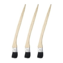 Uxcell 3pcs Bent Radiator Paint Brush 1.5" Width Curved Paint Soft Bristle Brushes with Long Wood Handle for Wall