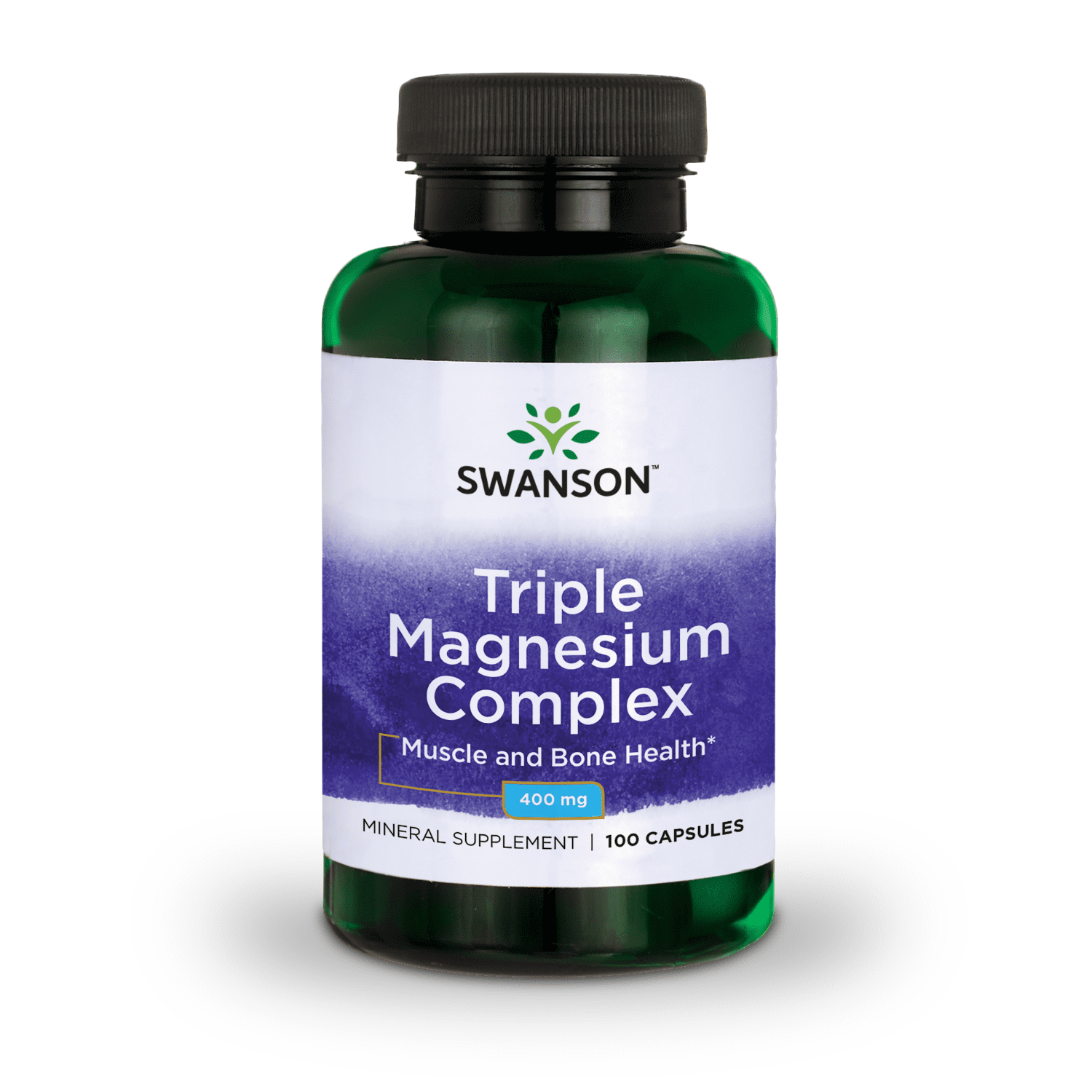 Swanson Triple Magnesium Complex Capsules, 400 mg, 100 Ct