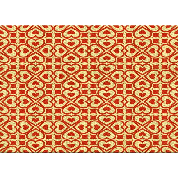 Ahgly Company Indoor Rectangle Patterned Neon Red Area Rugs, 7' x 9'