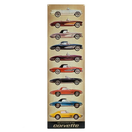 - Corvette Vertical Embossed Metal Sign