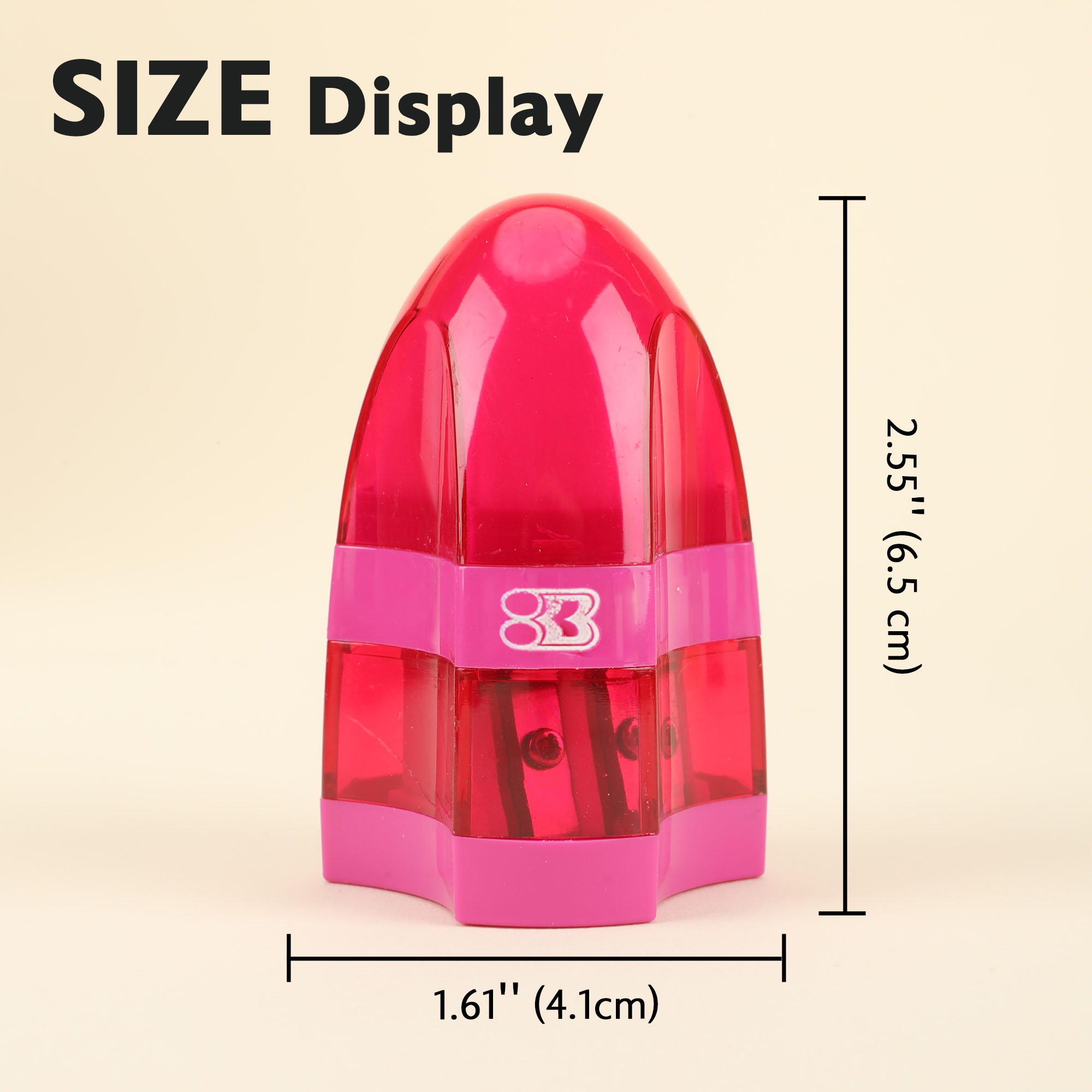 BAZIC Products Manual Pencil Sharpeners & Eraser, 144 Pack, Colorful 2 Sharpening Holes Sharpener with Eraser, Dual Hole