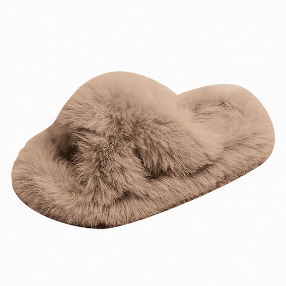 enyan Baby Girl's Premium Soft Plush Slippers Cartoon Warm Winter House Shoes Toddler Girl House Shoes Khaki,Size 24