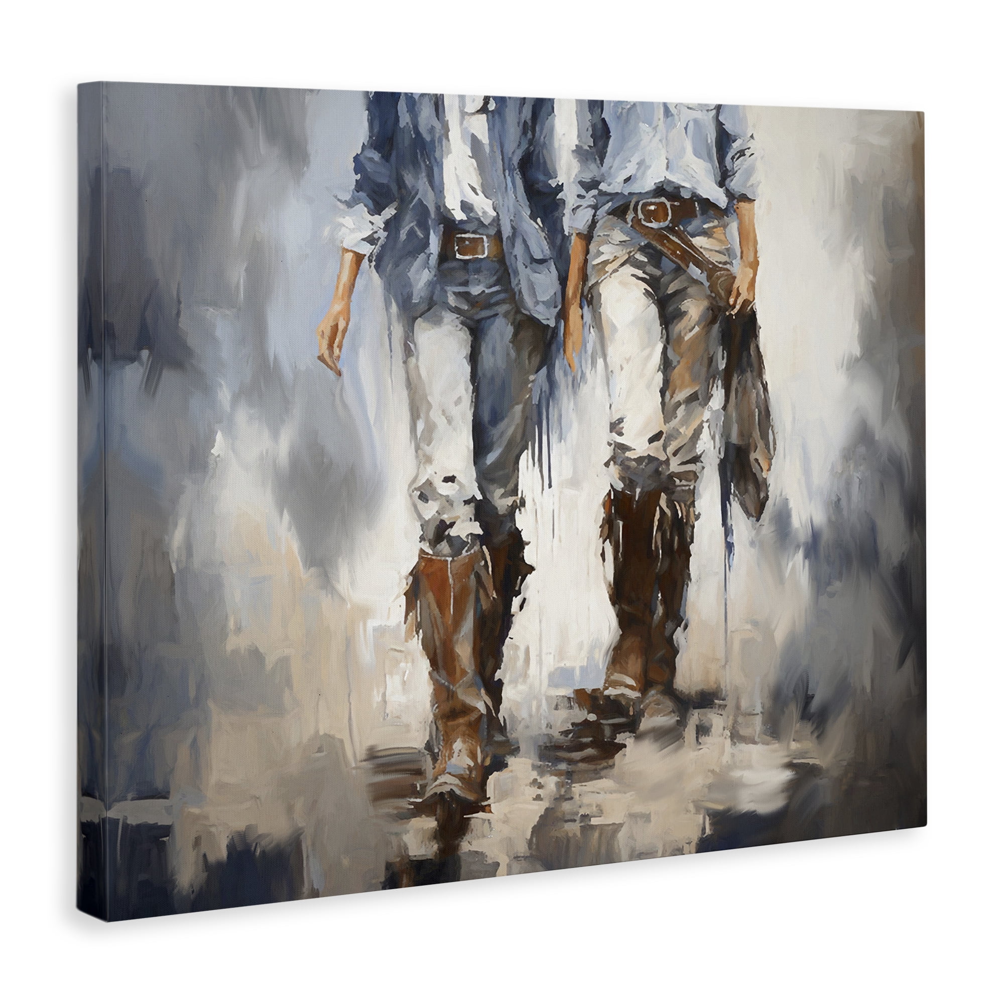 Stupell Industries Romantic Cowboy Boots Novelty Painting Gallery Wrapped Canvas Art Print Wall Art, 30 x 24