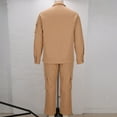 thumbnail image 6 of MOJOGO Casual 2 Piece Outfits Set for Men Solid Long Sleeve Button Down Shirts Cargo Pants Matching Suits for Sport & Daily Wear Khaki XL, 6 of 7