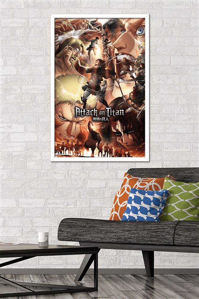 Attack on Titan: Season 3 - Key Art Wall Poster, 22.375" x 34", Framed