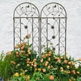thumbnail image 6 of 4 Pack Metal Garden Trellis 86.7" x 19.7" Rustproof Trellis for Climbing Plants Outdoor Flower Support Brown, 6 of 11