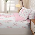 thumbnail image 5 of Manfei Sweet Floral Zipper Full Size Comforter Sets with Fitted Sheet and 2 Pillowcases,Cartoon Initial L Zipper Bedding Set,Pink,Pink Reversible4pcs, 5 of 8