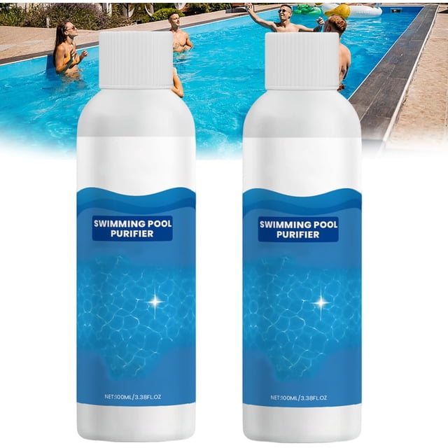 Swimming Pool Purifying Liquid, Swimming Pool Purifier & Pool Clarifier for Inground Pools & Above Ground Pools(2pcs)Q