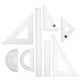 thumbnail image 3 of Juego de 8 reglas matemáticas de geometría transparente Regla de plástico transparente para estudiantes y aulas Incluye transportador, regla recta y reglas triangulares para dibujar y medir, 3 of 7