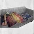 thumbnail image 6 of Winter Soft Flannel Fleece Throw Blanket, Snowy Landscape at Gloomy Sunrise Scenery in Mountain Forest Serene Nature Photo, Cozy Plush for Indoor and Outdoor Use, 50" x 70", White Red, by Ambesonne, 6 of 6