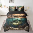 thumbnail image 2 of Homewish Female Men Women Big Bass Fish Bedding Comforter Set 7 Pieces,Fishing And Hunting Full Bedding Set Lightweight,Abstract Vintage US Flag Fitted Sheet Flat Sheet,Breathable Home Decor, 2 of 8
