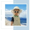 thumbnail image 4 of Baby Sun Hat Toddler Kids Boys Girls Wide Brim Beach Hats with Sunglasses UPF 50+ Plain Caps with Neck Flap, 4 of 7