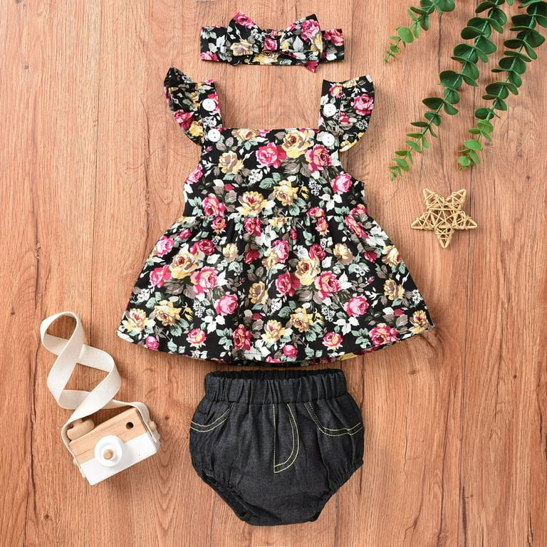 Boys Girls Two Piece Outfits Newborn Infant Baby Girls Ruffle