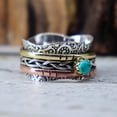 thumbnail image 2 of Natural Turquoise Silver Spinner ring | Blue Turquoise Gemstone Spin Ring | Fidget Ring | Silver Anxiety Ring | Fidget Ring, 2 of 3